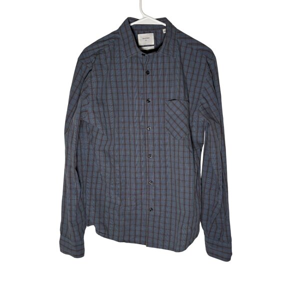 Billy Reid Standard Long Sleeve Blue Plaid Button Down Shirt Men's Size Small - Picture 1 of 5